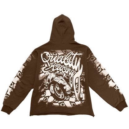 IQ Quality Racing Cropped Hoodie 'Mocha'